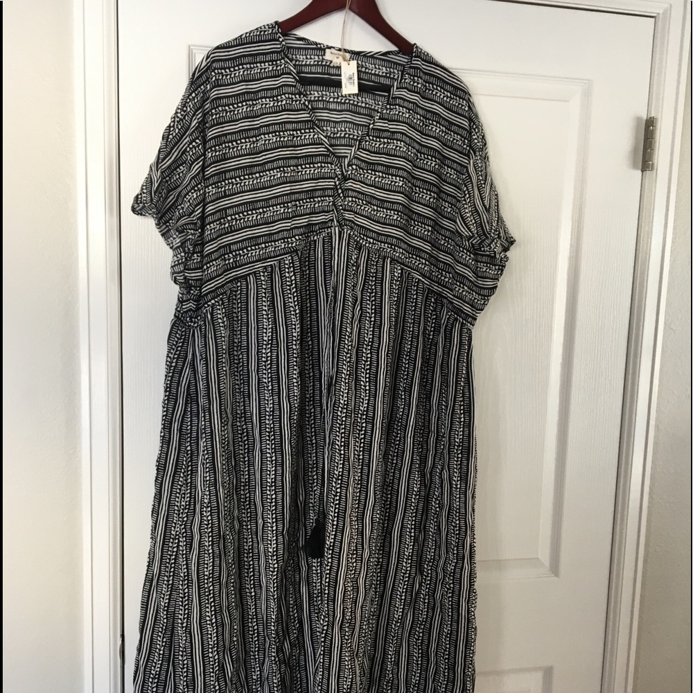 World Market Black and White Dress